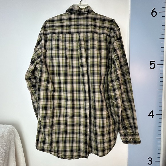 Carhartt Shirt Black Green Plaid Rugged Western Flannel Men's Large Tall NWT - Picture 5 of 14